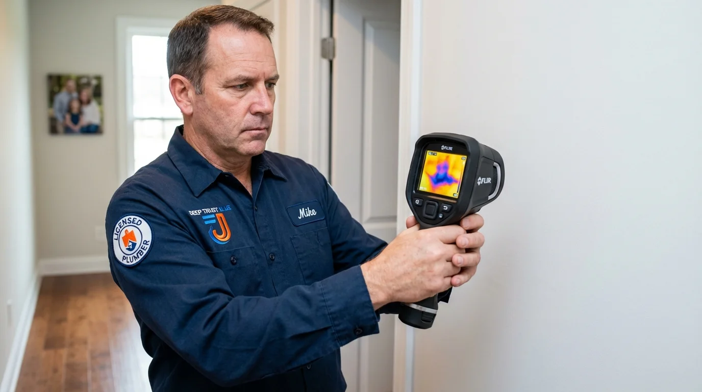 Thermal imaging leak detection by Johns Plumbing LLC in Okemos